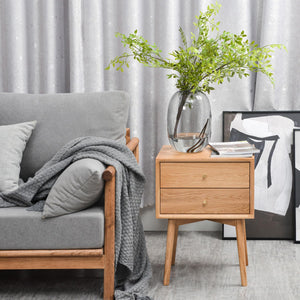 Solid Wood Nightstand with Drawer