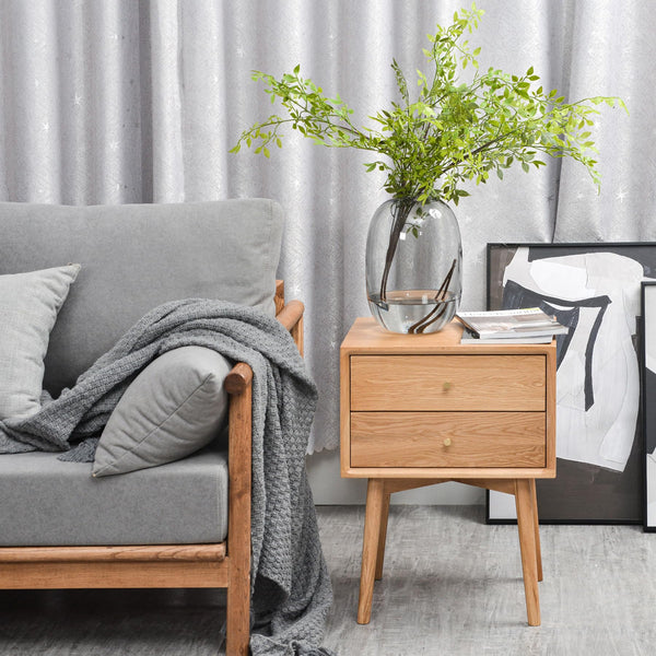 Solid Wood Nightstand with Drawer