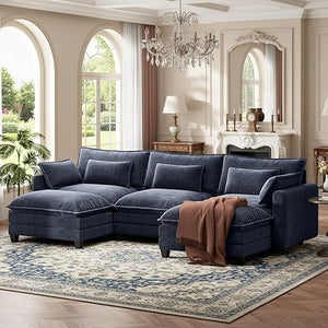 U-Shaped Modular Sectional Sofa with Ottoman