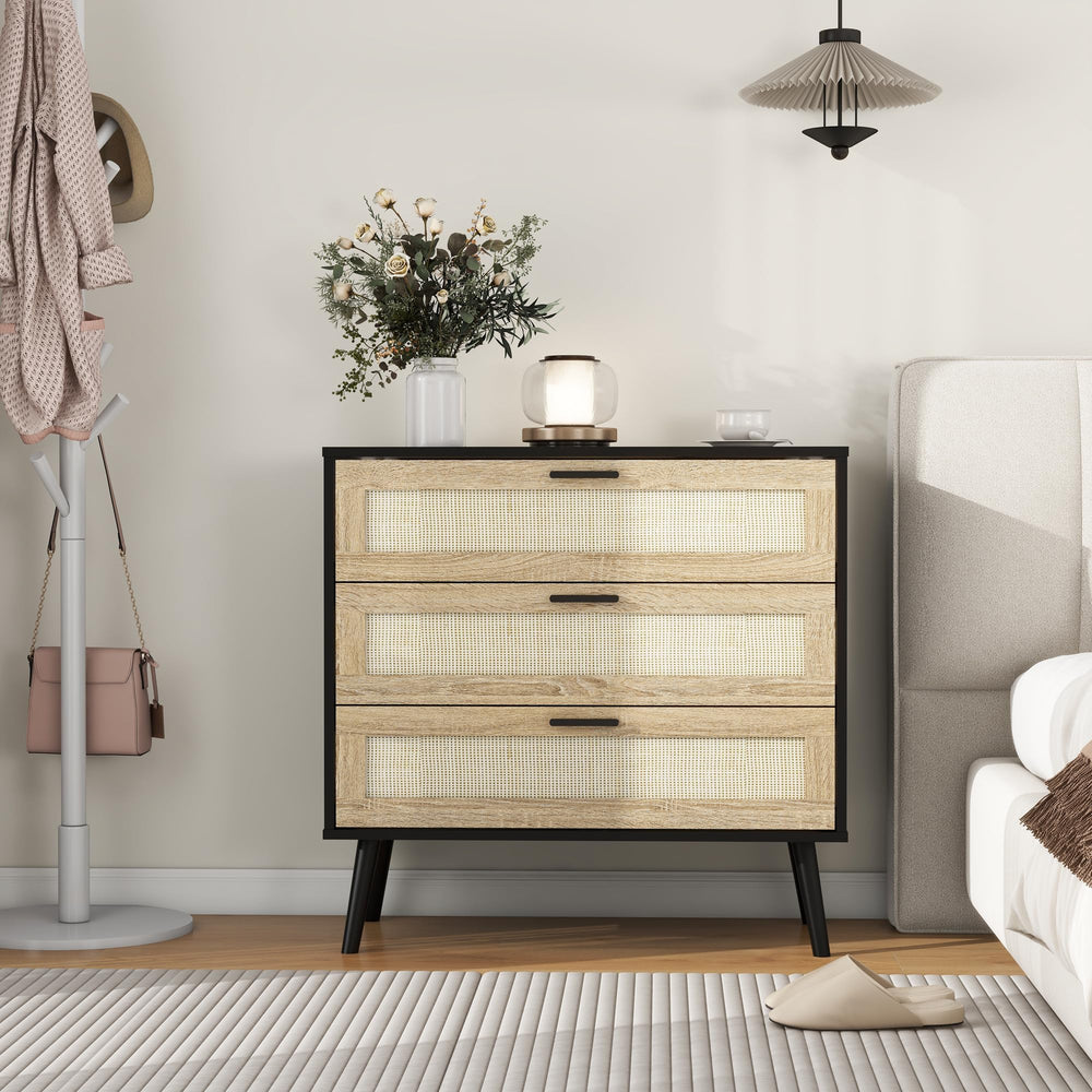 Rattan Chest of Drawers with Anti-Tip Device