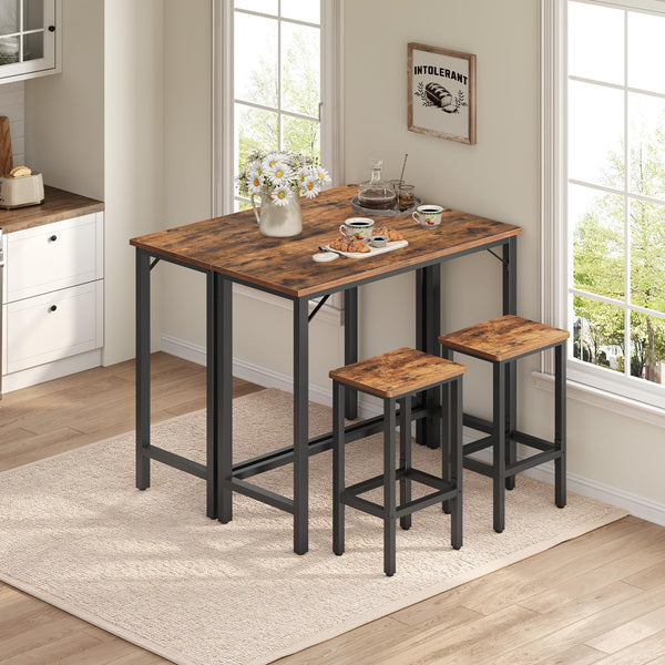 63-Inch Connectable Bar Table with Metal Frame
