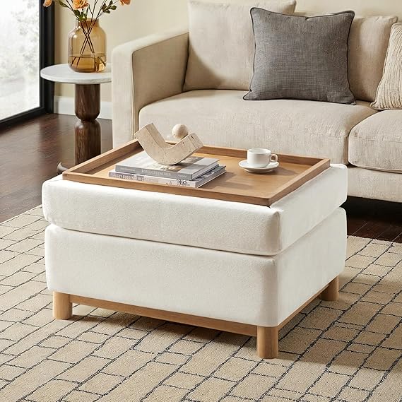 Reversible Lid Storage Ottoman Coffee Table