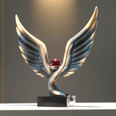 Abstract Eagle Crystal Ball Sculpture