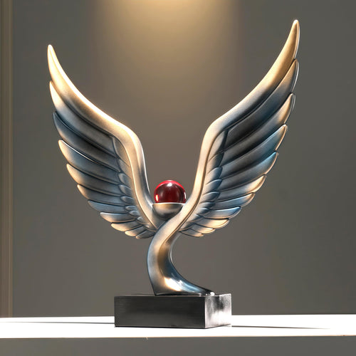 Abstract Eagle Crystal Ball Sculpture