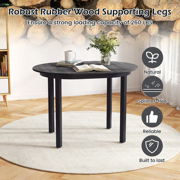 Oval Dining Table for 2-4, Rubber Wood Legs