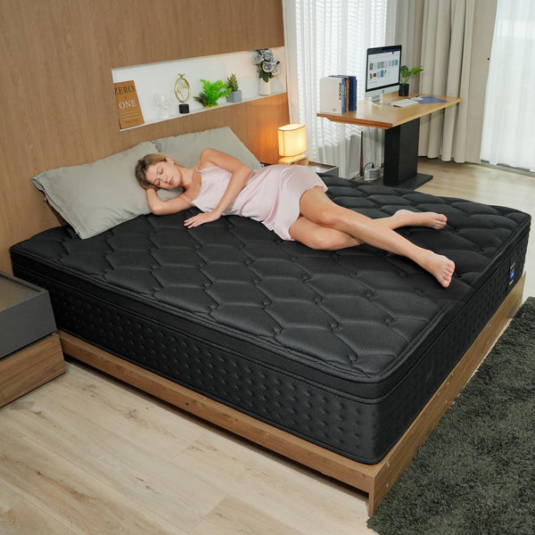 Queen Mattress 14 Inch Memory Foam Hybrid Euro Top