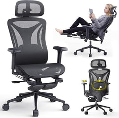Ergonomic Office Chair with Footrest & Mesh Back