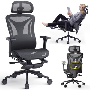 Ergonomic Office Chair with Footrest & Mesh Back