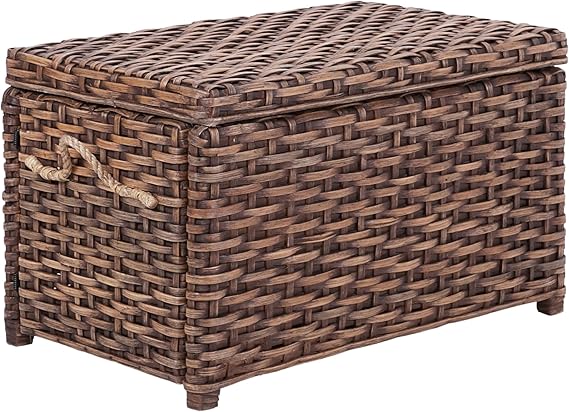 Wicker Storage Trunk with Removable Lid