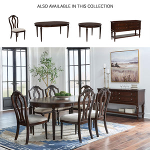 Traditional Upholstered Dining Chairs - Dark Brown & Tan, Set of 2