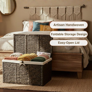 Wicker Storage Trunk with Lid
