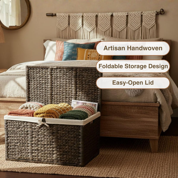 Wicker Storage Trunk with Lid