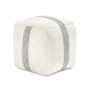 Square Pouf Ottoman Footrest – Cotton Polyester Floor Seating