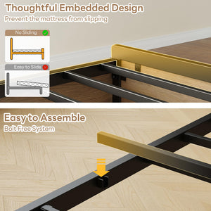 Twin XL Bed Frame with Storage Drawers, Charging Station & LED Lights