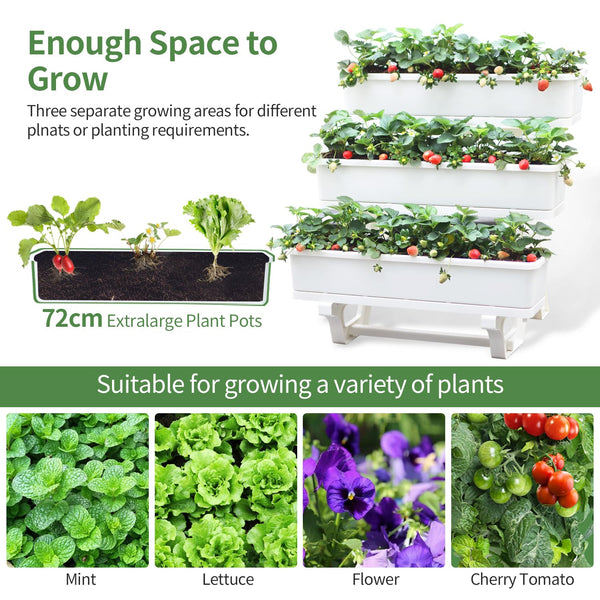 3-Tier Vertical Garden Planter with Tray