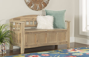 Acacia Wood Storage Bench with Split Seat