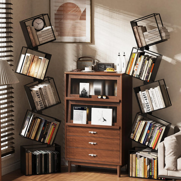 5-Tier Geometric Metal Bookshelf