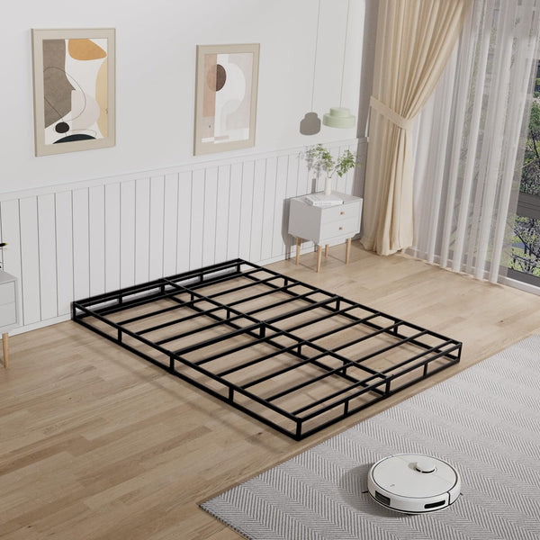 5-Inch Low Profile Box Spring with Fabric Cover & Heavy Duty Metal Frame