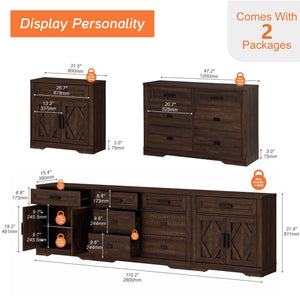 110" Farmhouse TV Stand & Entertainment Center