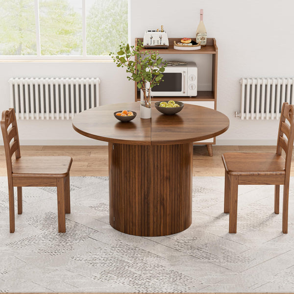 Extendable Oval Dining Table with Storage — Seats 4 to 10