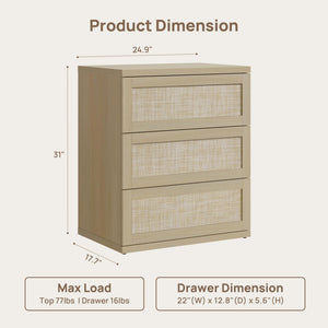 Rattan Dresser with Drawers – Modular Chest of Drawers for Bedroom