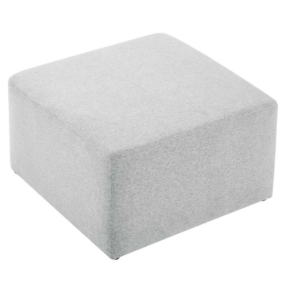 Square Upholstered Ottoman with Velvet Fabric & Wood Legs
