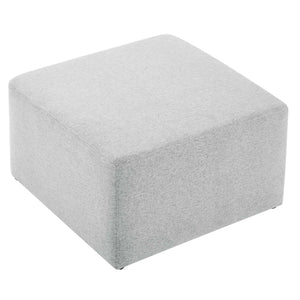 Square Upholstered Ottoman with Velvet Fabric & Wood Legs