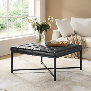 Leather Square Ottoman Coffee Table