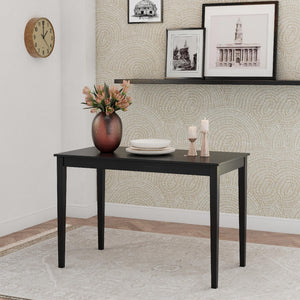 Almost Black Rectangular Dining Table – Seats 6, Wood & Veneer