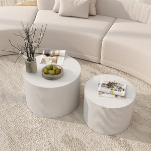 Round Nesting Coffee Table Set of 2