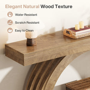 63-Inch Arched Console Table with Storage Shelf