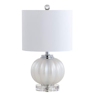 17.5" Ribbed Glass Crystal Table Lamp