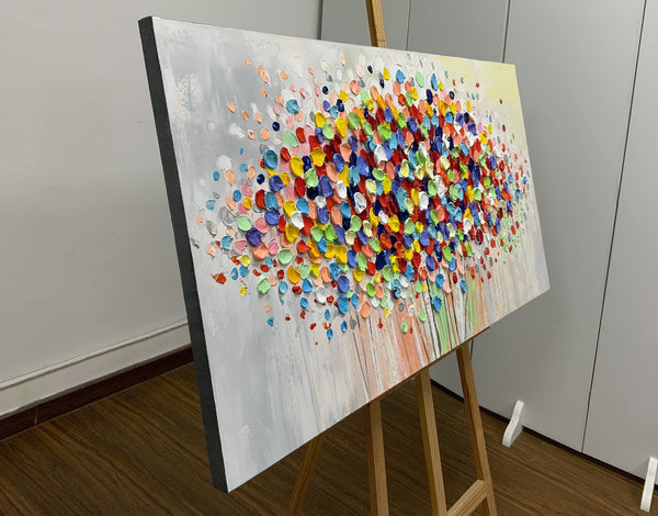 Abstract Floral Canvas Wall Art 48x24 Inch