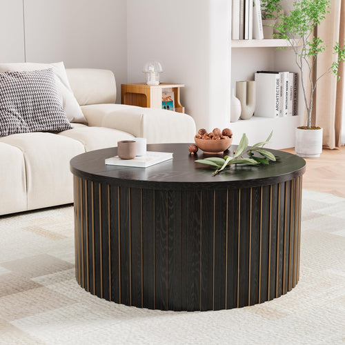 Round Lift Top Coffee Table with Storage