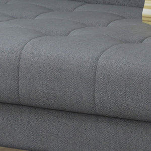 Mid-Century Modern Tufted Fabric Sofa