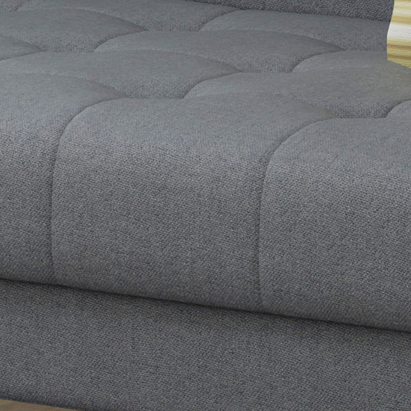Mid-Century Modern Tufted Fabric Sofa