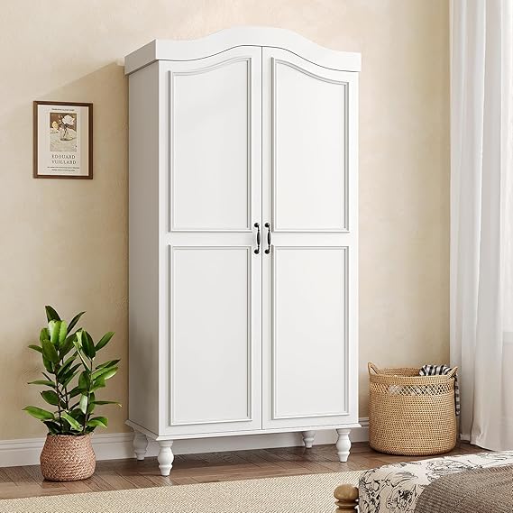Arched Armoire Wardrobe Closet with 2 Doors