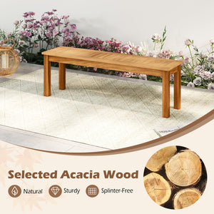 Acacia Wood Outdoor Bench Set of 2 – Slatted Seat, 794 LB Capacity