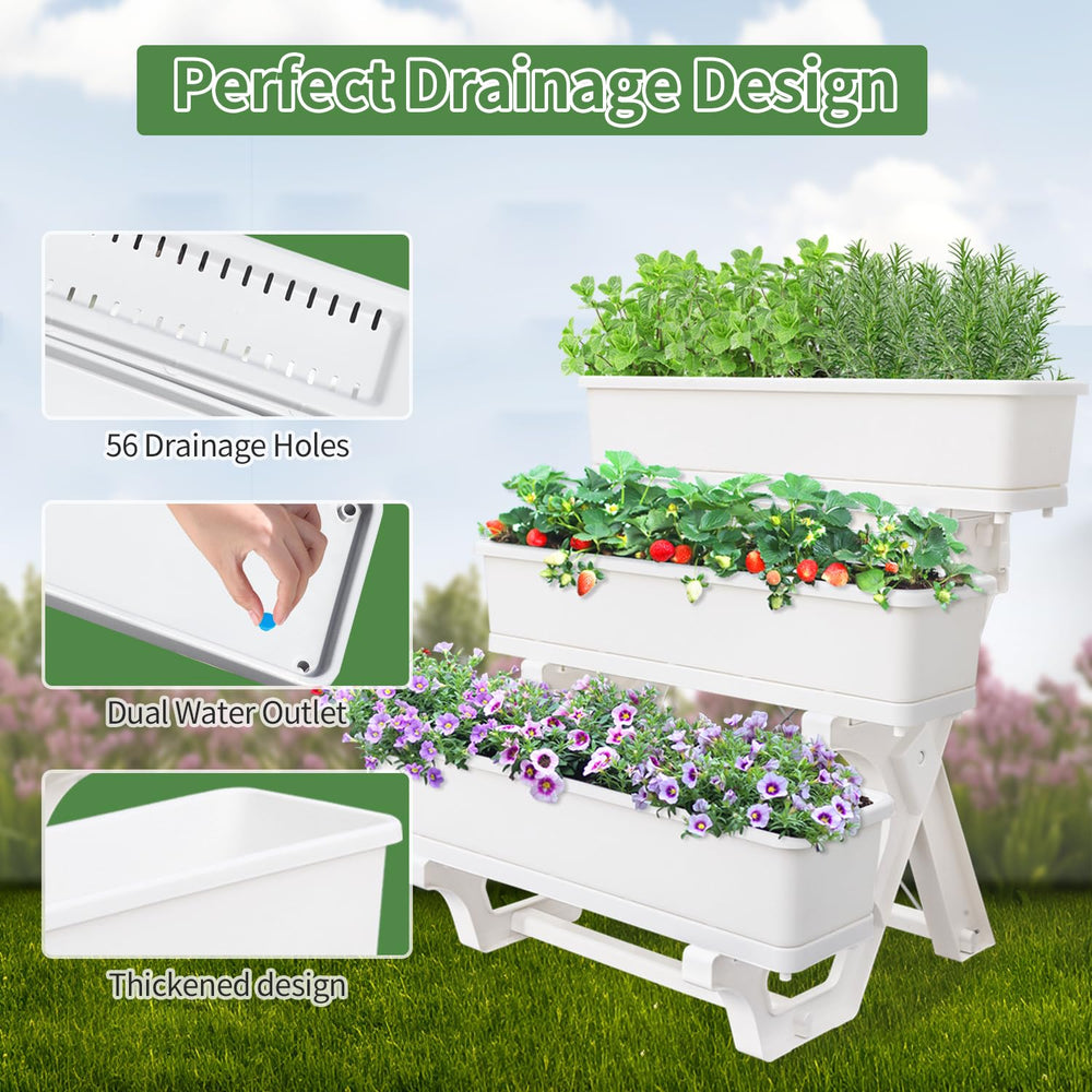3-Tier Vertical Garden Planter with Tray