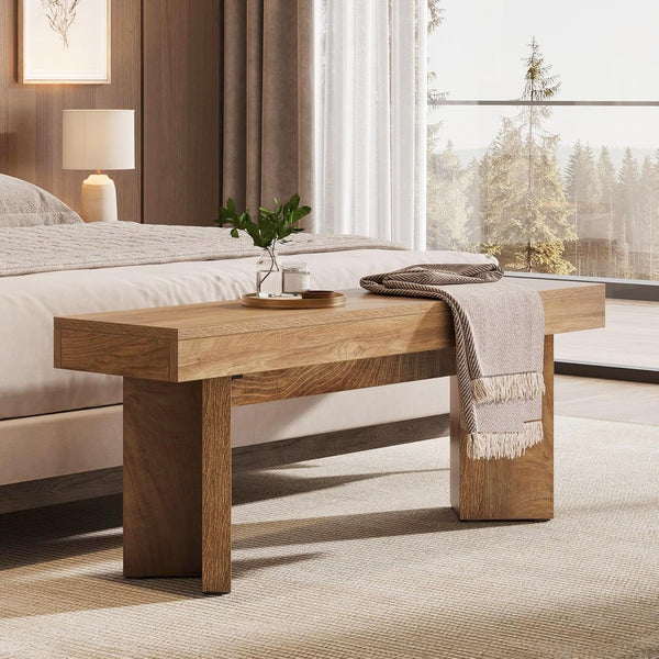 Farmhouse Wooden Dining Bench 47-Inch