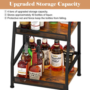 4-Tier Trapezoid Wine & Liquor Rack