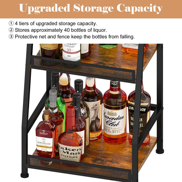 4-Tier Trapezoid Wine & Liquor Rack