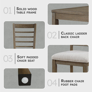 6-Piece Counter Height Dining Set with Bench