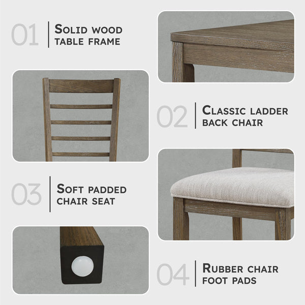 6-Piece Counter Height Dining Set with Bench