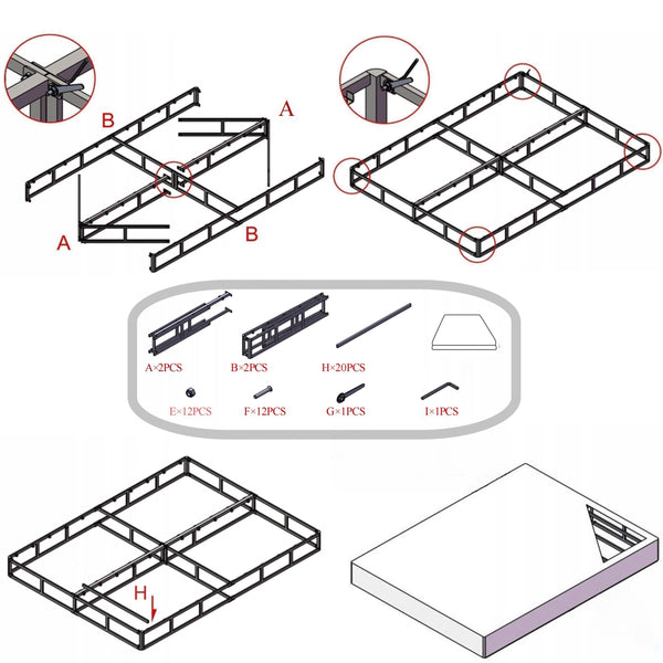 5-Inch Low Profile Box Spring with Fabric Cover