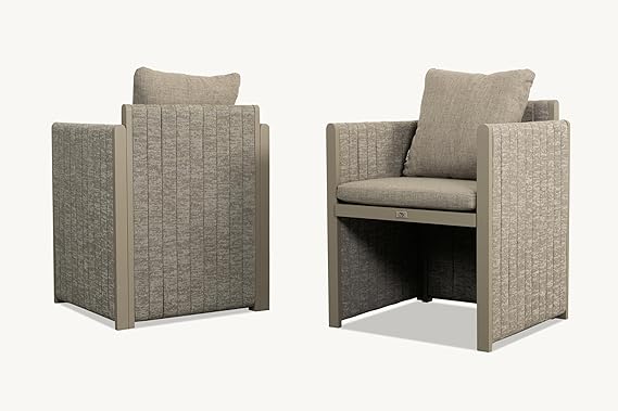 Modern Outdoor Aluminum Patio Dining Chair with Olefin Cushions