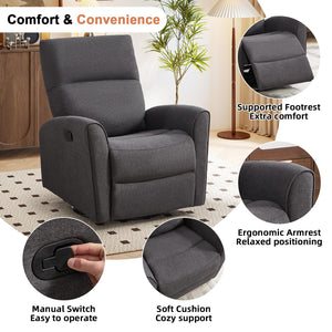 Swivel Rocker Recliner – Grey