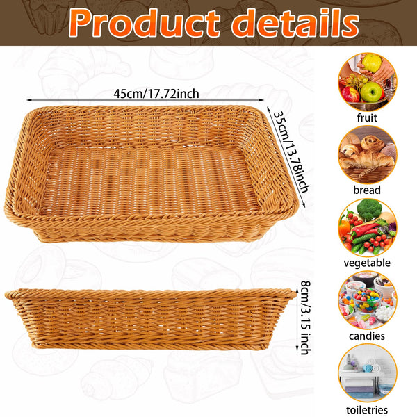 Wicker Bread & Serving Baskets – Set of 10