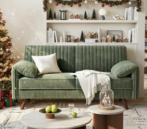 Chenille Loveseat Sofa with Padded Arms – 64.5" Modern Couch for Living Room