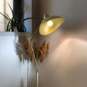 Swoop LED Floor Lamp with Adjustable Head - Cream